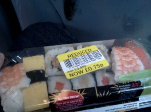 Reduced Tesco sushi